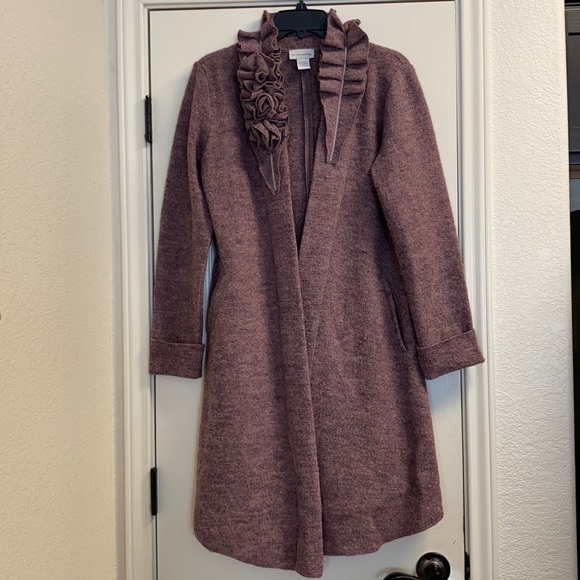 Soft Surroundings Sweaters - Soft surroundings wool long open sweater ruffles